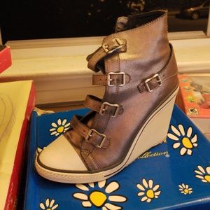 Rock & Candy Metallic wedge sneakers